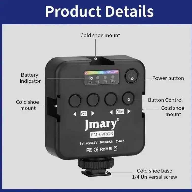 نور ثابت جی ماری مدل FM-69RGB شارژی RGB|دوربین عکاسی و فیلمبرداری|شیراز, فخرآباد (دروازه کازرون)|دیوار