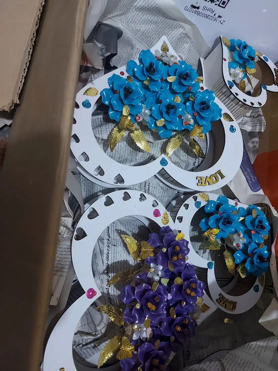 ست سه‌تایی دکوری چوبی کریستالی|صنایع دستی و سایر لوازم تزئینی|بندر ماهشهر, |دیوار