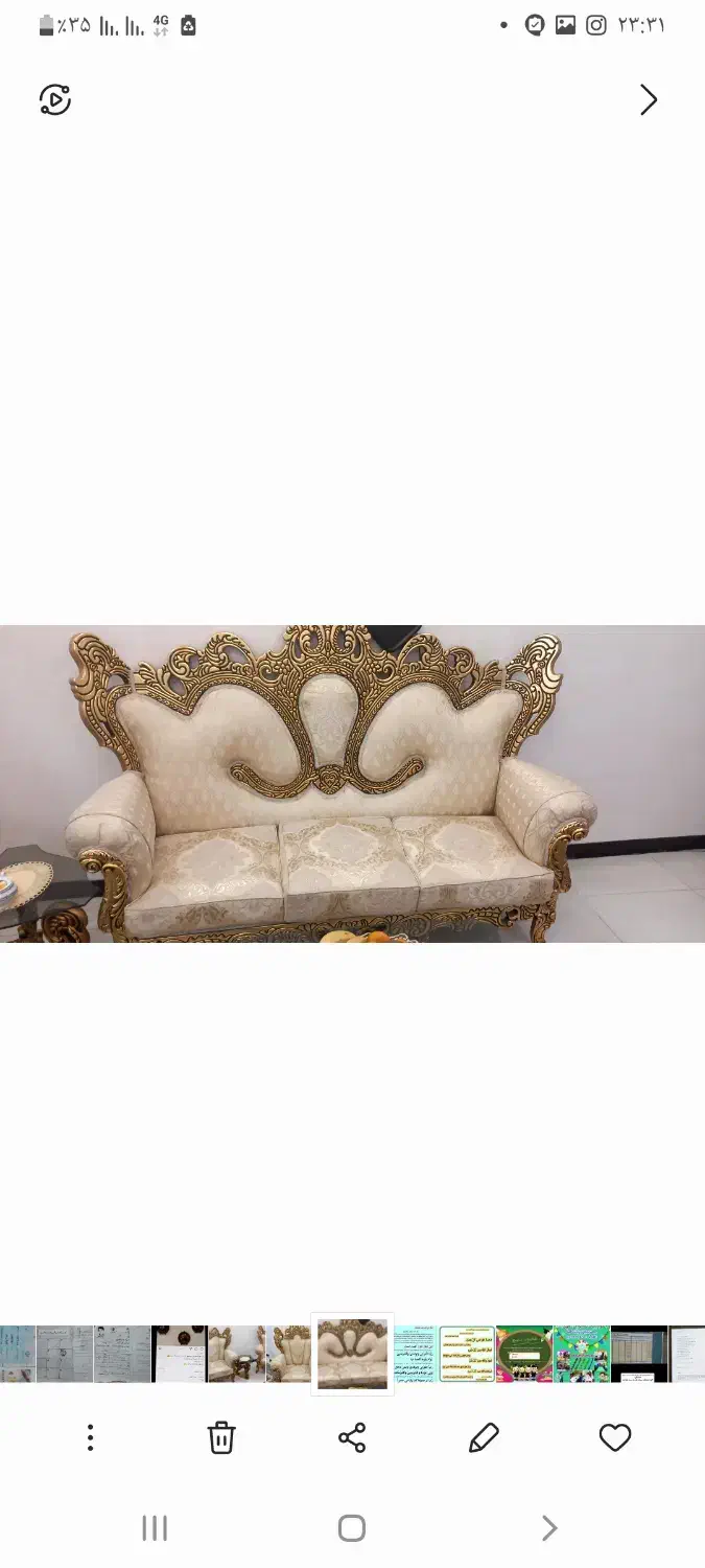 مبل سلطنتی همراه با روکش|مبلمان خانگی و میز عسلی|اسلامشهر, شهرک سعیدیه|دیوار