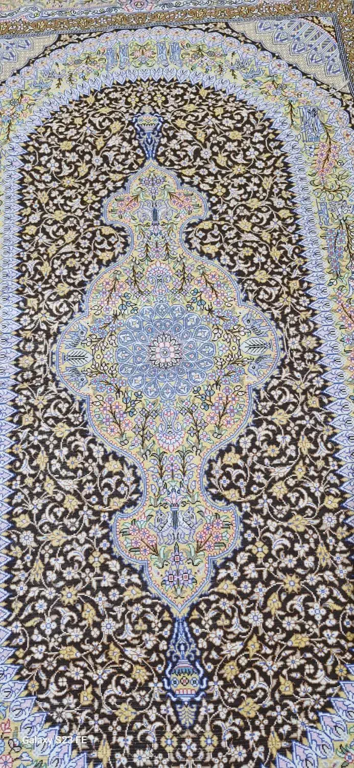 فرش دستبافت ابریشم زرب ونیم 70رجه چله ابریشم|فرش|بناب, |دیوار