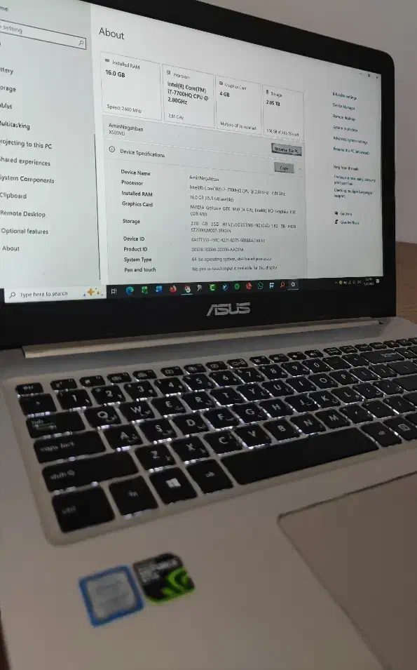 لپ تاپ ASUS VivoBook Pro|رایانه همراه|فسا, |دیوار