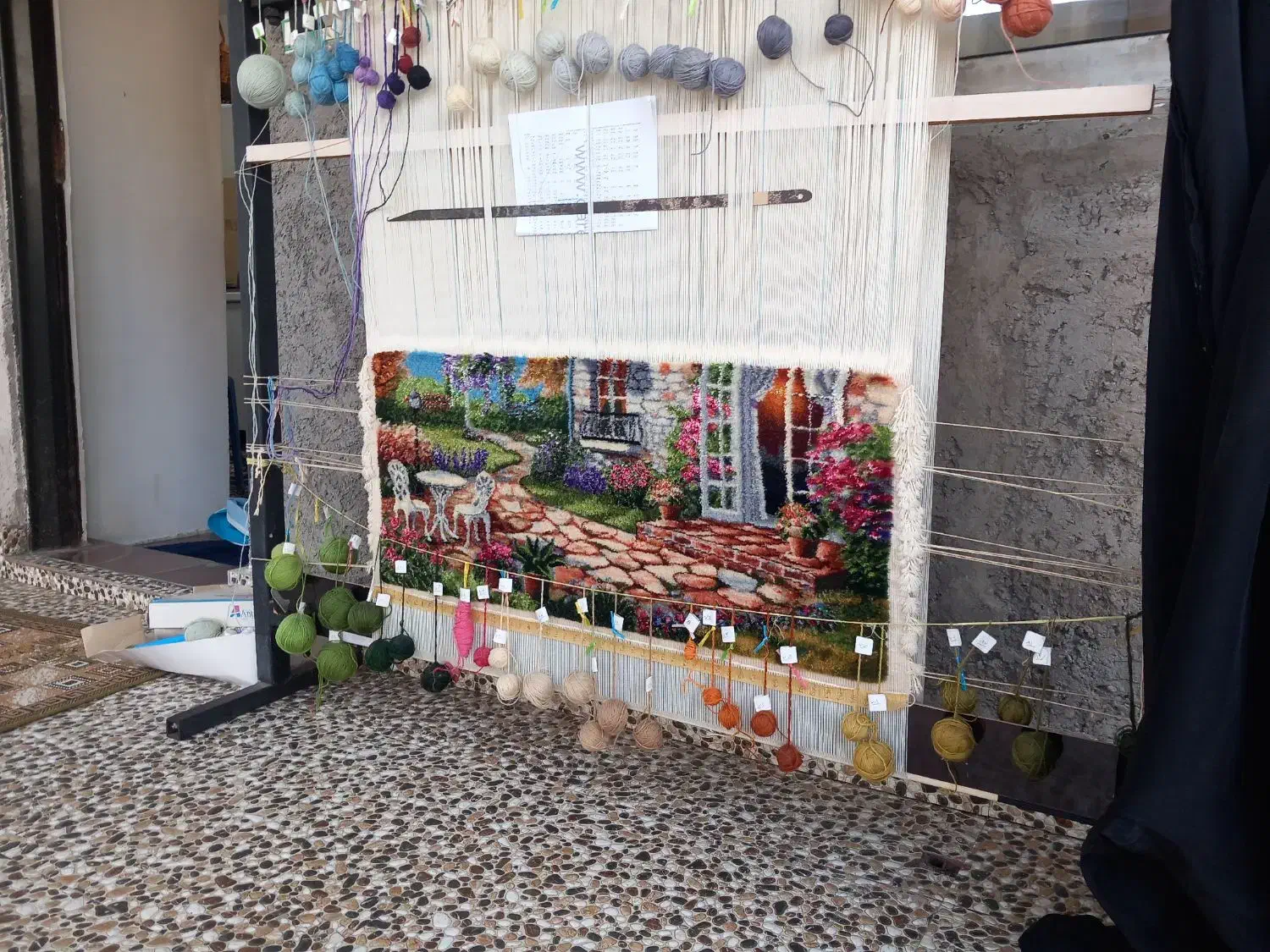 تابلو فرش نیمه کاره|تابلو فرش|لولمان, |دیوار