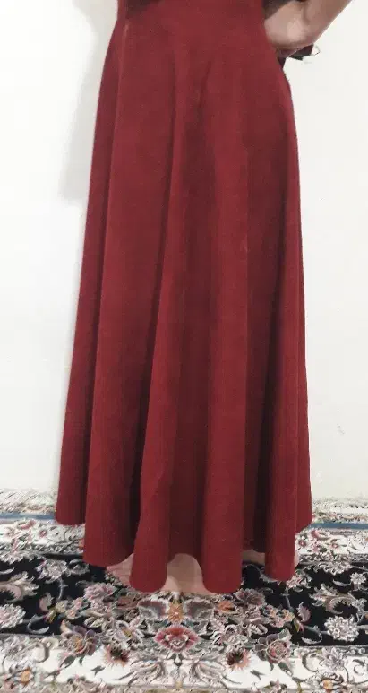 دامن کلوش مخمل کبریتی ریز|لباس|زنجان, |دیوار