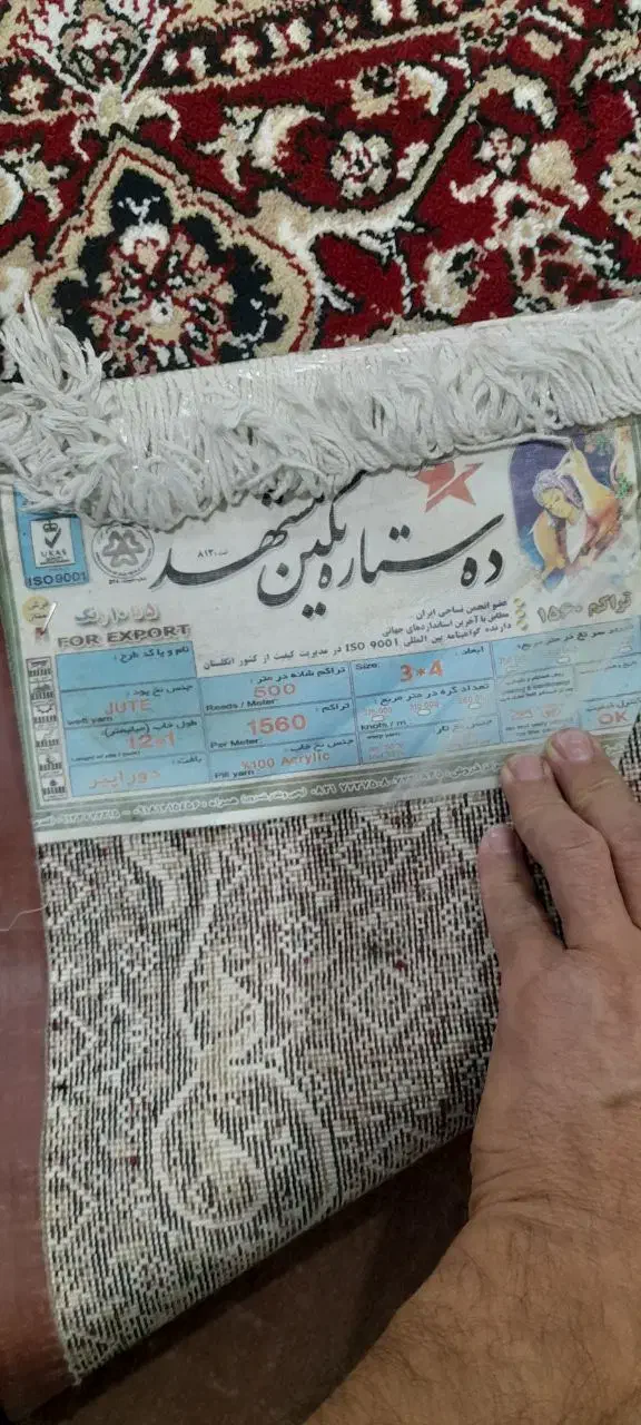 چهار تخته فرش 6 متر ده ستاره جنس اصلی در حد نو|فرش|مریوان, |دیوار