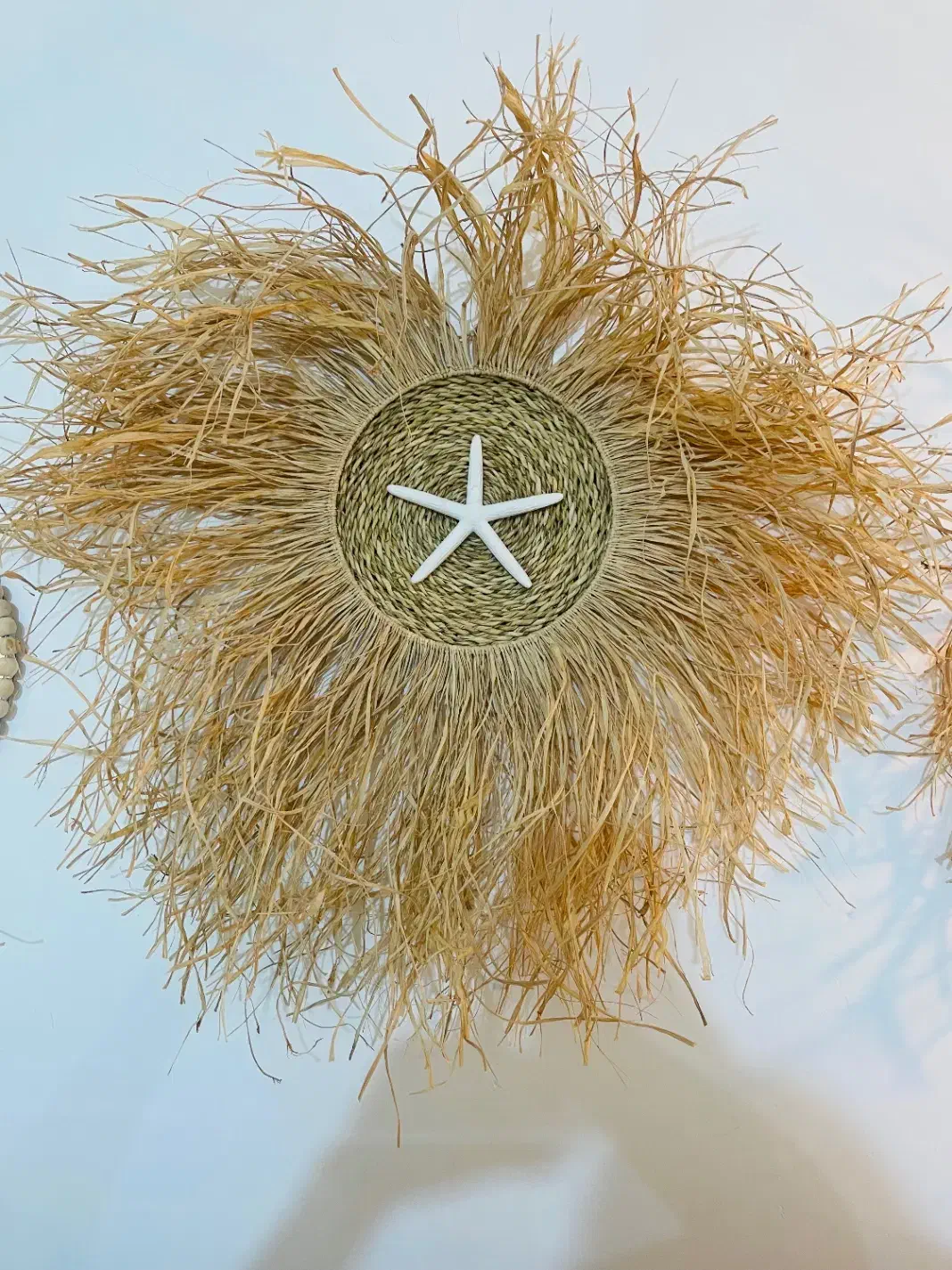 دیوارکوب حصیری رافیا حصیری ستاره دریایی اینه دار|صنایع دستی و سایر لوازم تزئینی|محمدشهر, محمدشهر|دیوار