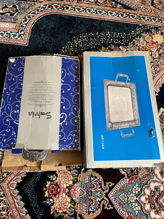 ۲ عدد سینی پذیرایی مدل سیلور|ظروف سرو و پذیرایی|رباطکریم, رباطکریم|دیوار