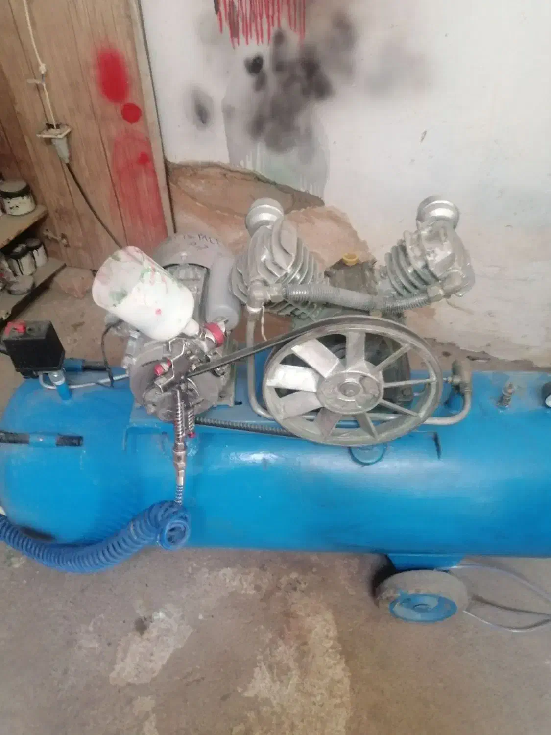 پمپ باد ۱۵۰ لیتری پیستوله رنگ|ابزارآلات|نیشابور, گنبد سبز|دیوار