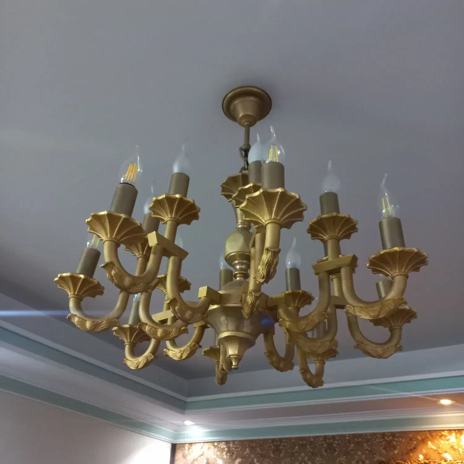 لوستر برنج ۱۶ شاخه|لوستر و چراغ آویز|تهران, فلاح|دیوار