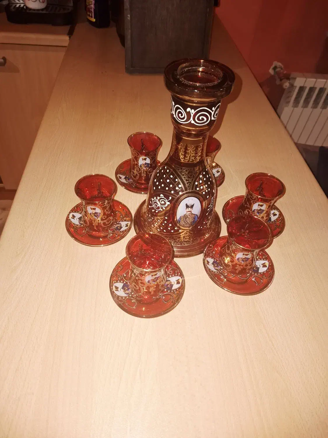 کوزه قلیان شاهعباسی ۶ استکان نعلبکی|صنایع دستی و سایر لوازم تزئینی|تهران, قزل قلعه|دیوار