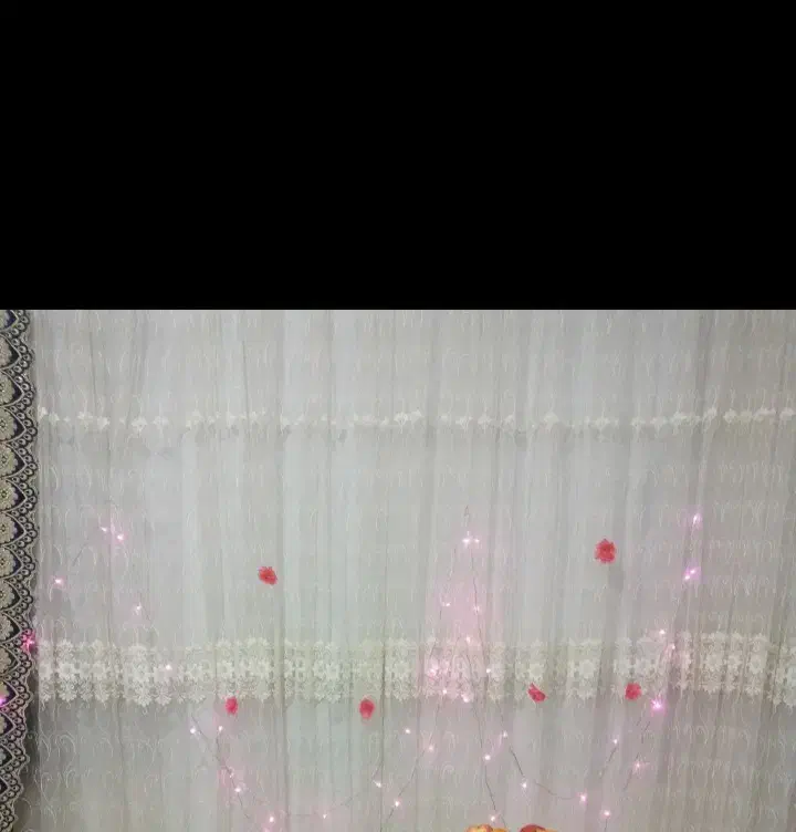 پرده توری گیپور و کتیبه به همراه والن جنس مخمل|پرده، رانر، رومیزی|کرج, شعبان‌آباد|دیوار
