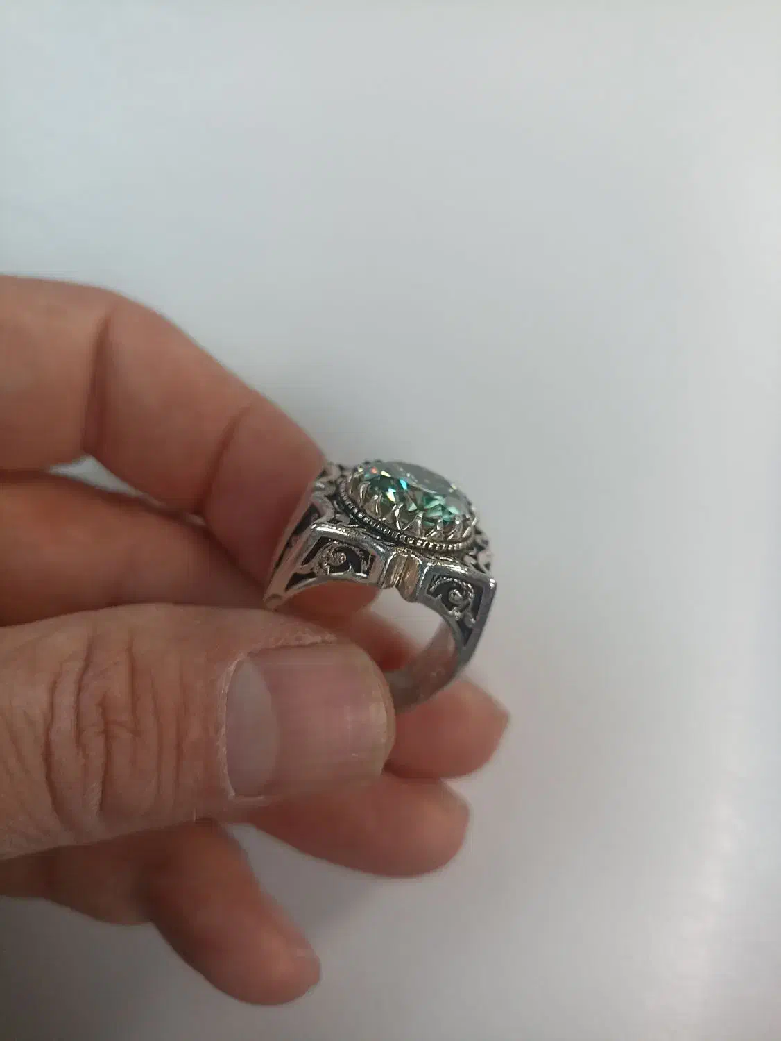 انگشتر نقره سنگین با سنگ امیتیس|جواهرات|فردیس, فردیس|دیوار