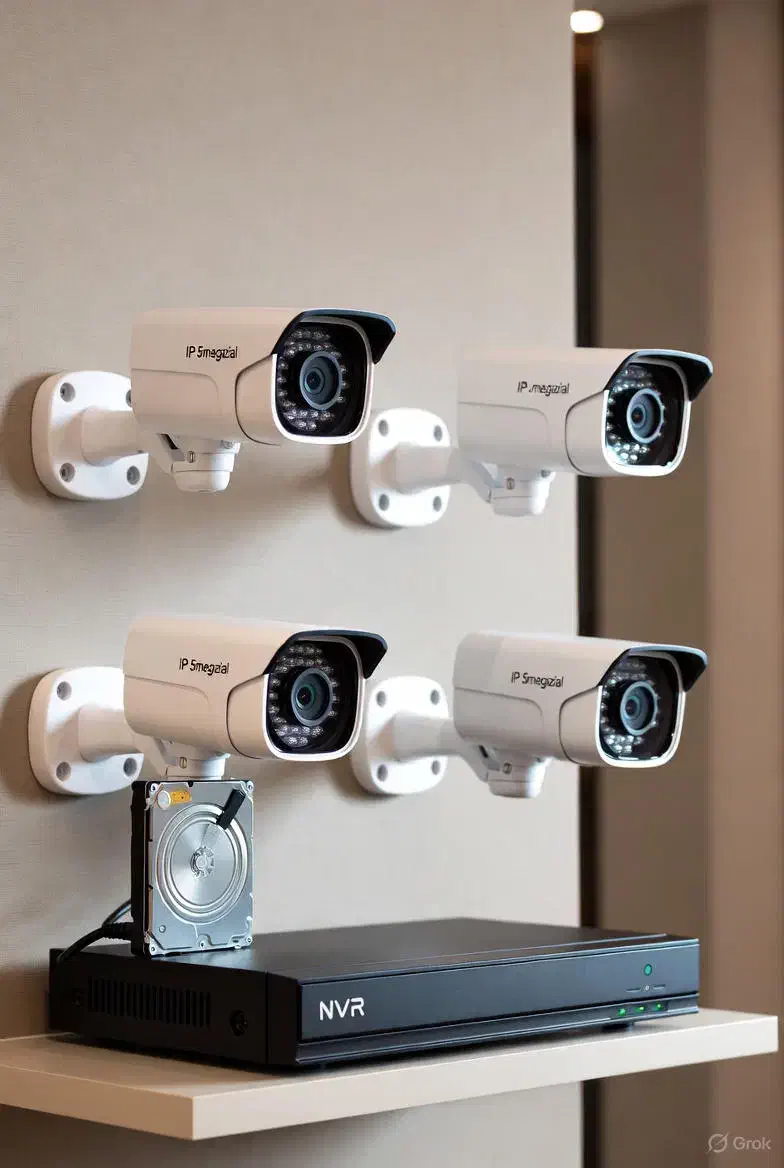 پکیج دوربین مداربسته ۵ مگاپیکسل|دوربین مداربسته|بافت, |دیوار