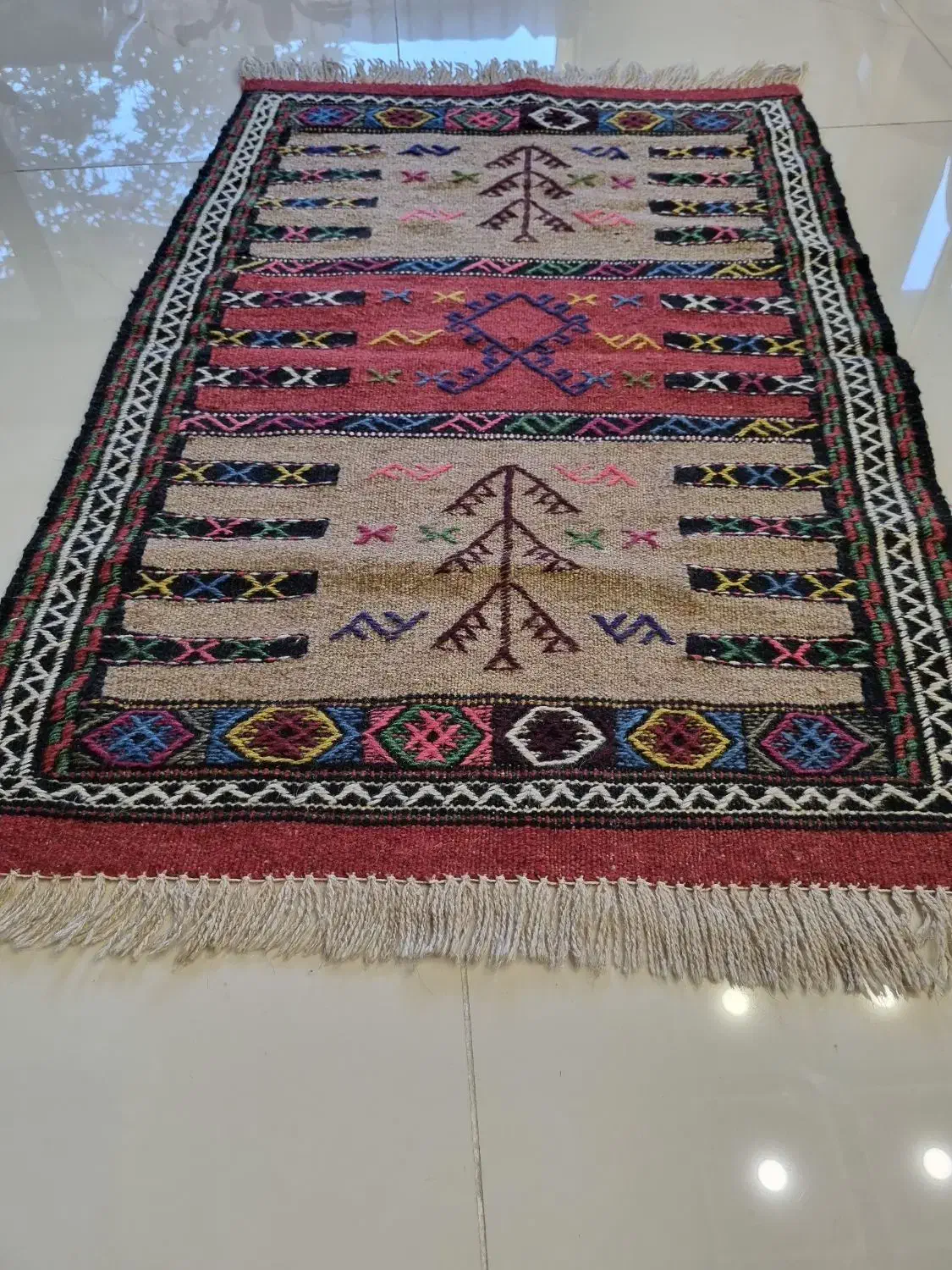 3 عددگلیم فرش دستباف و 5عدد کوسن دستباف|گلیم، جاجیم، گبه|مشهد, گوهرشاد|دیوار