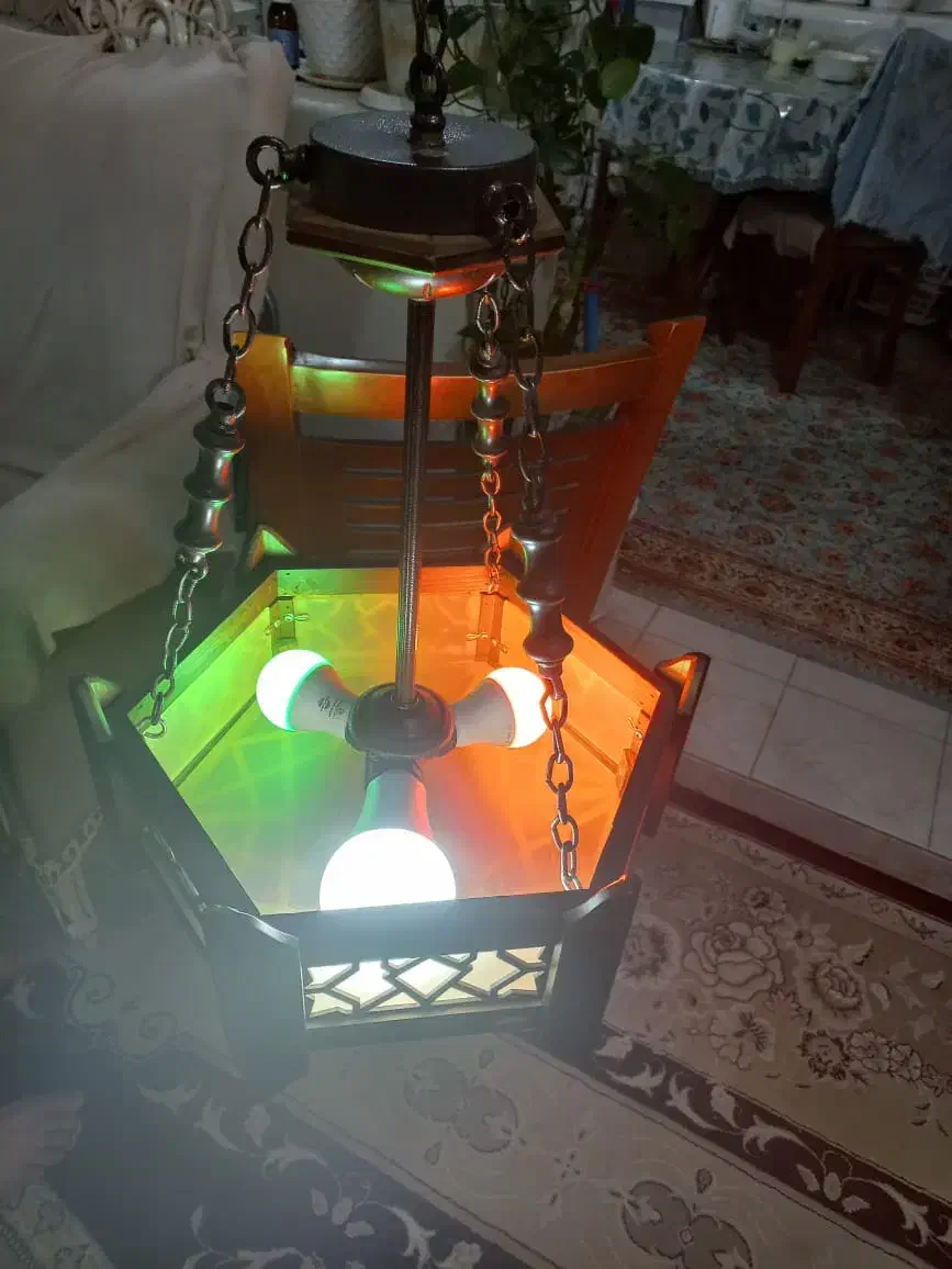 لوستر چوبی زیبا|لوستر و چراغ آویز|اندیمشک, |دیوار