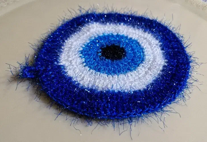 دستگیره اسکاج آشپزخانه چشم نظر  قلاب بافی بافتنی|سفره، حوله، دستمال آشپزخانه|شیراز, تندگویان|دیوار