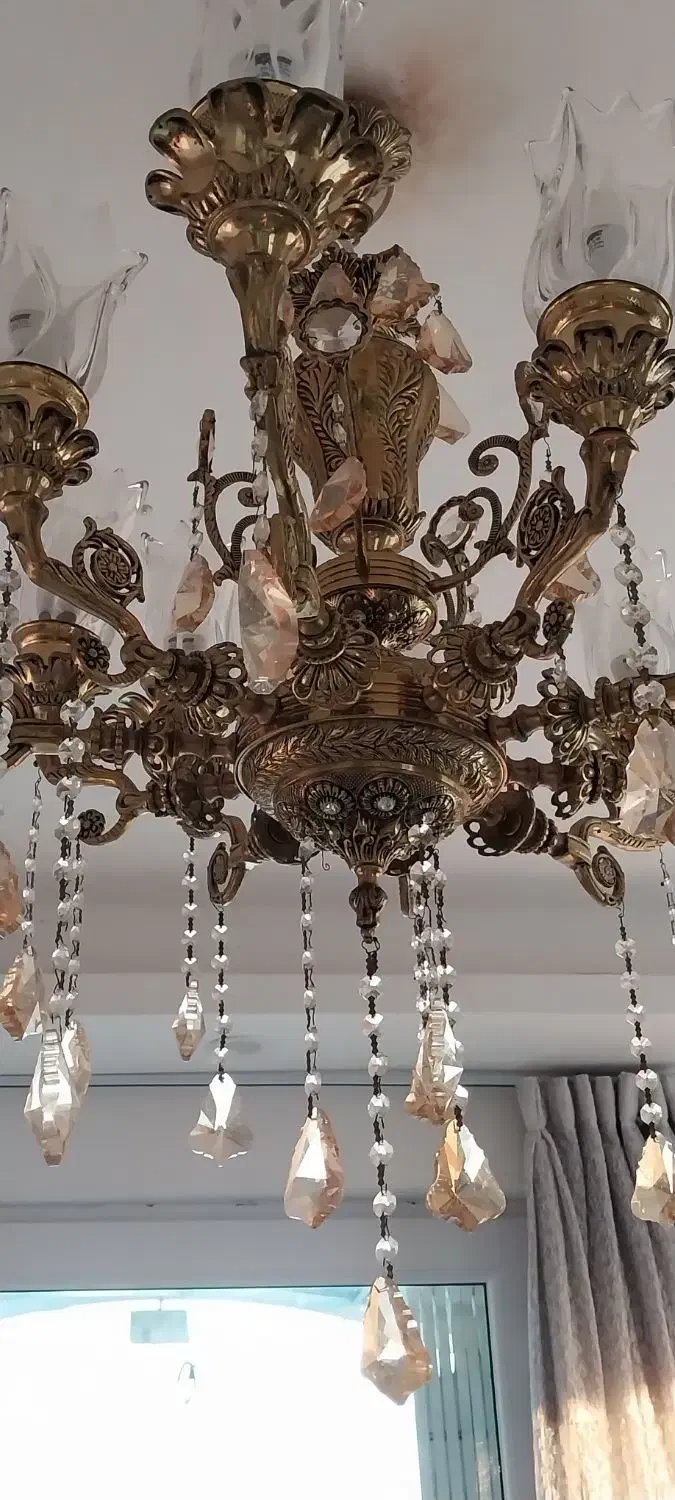 لوستر برنز ۱۰ شاخه|لوستر و چراغ آویز|نظرآباد, احمد آباد|دیوار