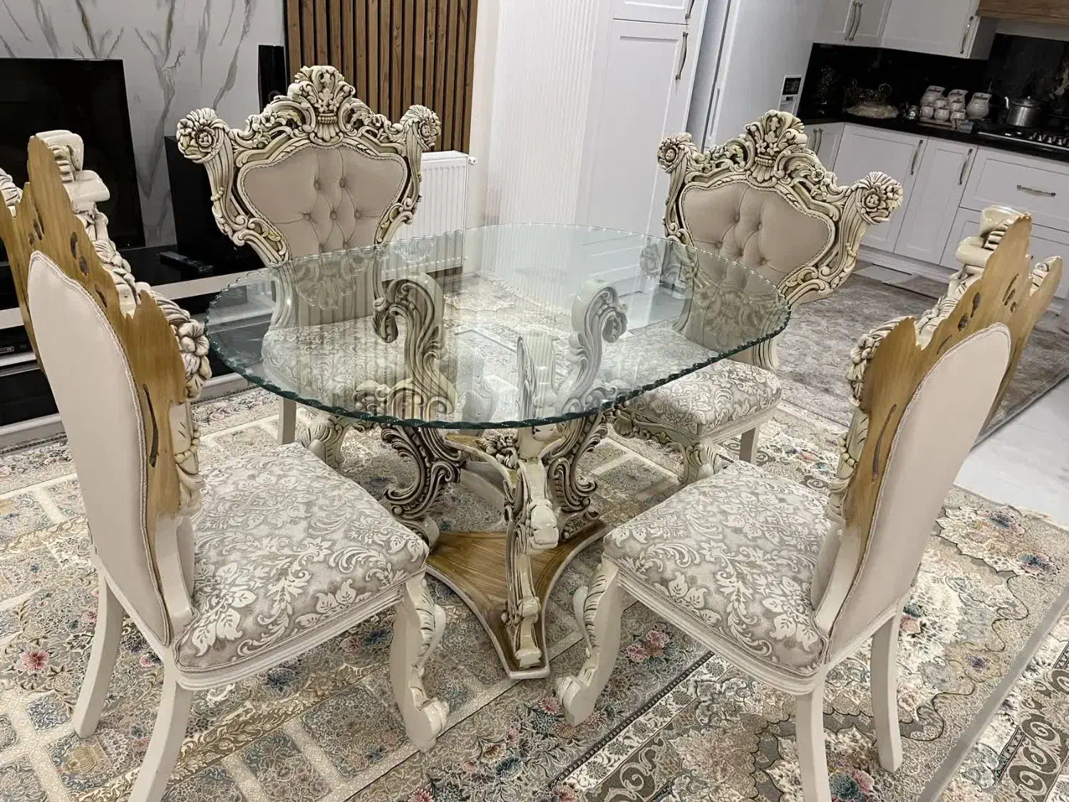 میز غذا خوری منبت کاری|میز و صندلی غذاخوری|زنجان, |دیوار