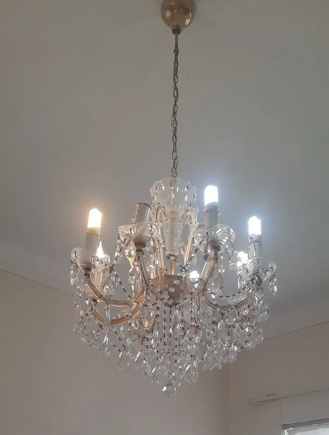 ۲عدد لوستر کریستالی|لوستر و چراغ آویز|تبریز, |دیوار