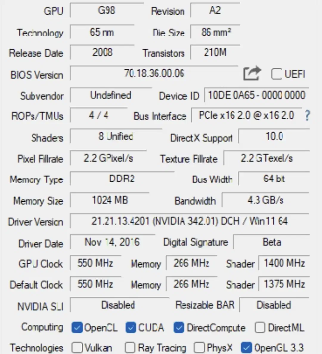 کارت گرافیک AFOX GT210 IGBD3 DVI/HDMI|قطعات و لوازم جانبی رایانه|اردکان, |دیوار