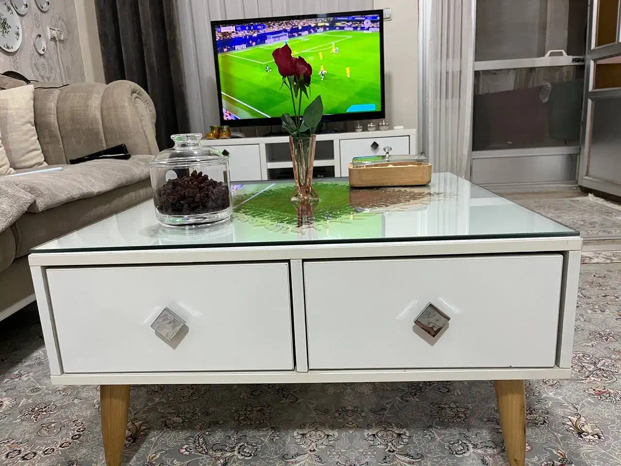 میز وسط پذیرایی دو طرف کشو|مبلمان خانگی و میز عسلی|منجیل, |دیوار