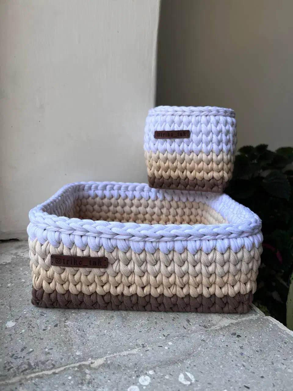 بافت سبدهای تریکو|صنایع دستی و سایر لوازم تزئینی|کنگاور, |دیوار