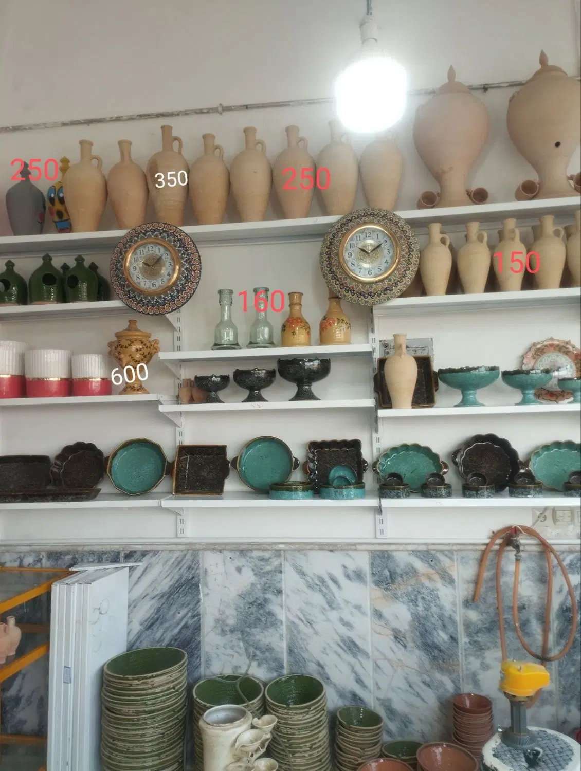 سفال|ظروف سرو و پذیرایی|سنگان, |دیوار