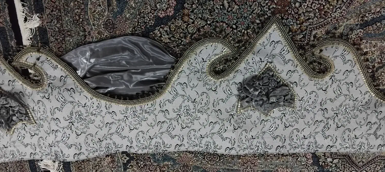 کتیبه پرده .دو عدد کناره والان  پرده و ‌پرده حریر|پرده، رانر، رومیزی|ابهر, |دیوار