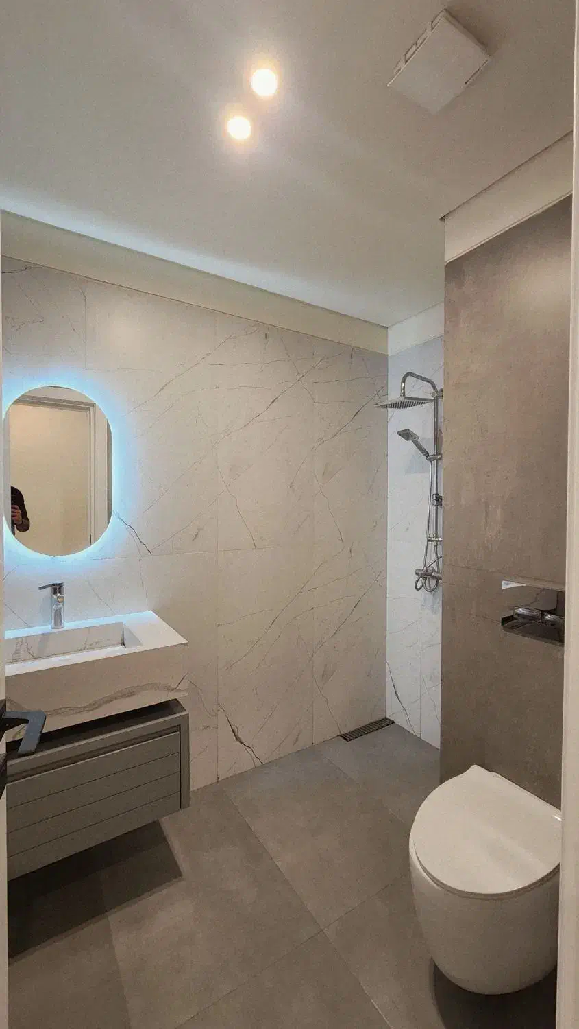 ۸۰مترمشاعات آبی لابی ساختمان برند مبله سعادت آباد