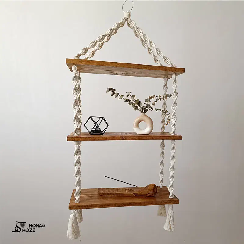 انواع شلف و دیوارکوب زیبای مکرومه ای|صنایع دستی و سایر لوازم تزئینی|بروجرد, |دیوار