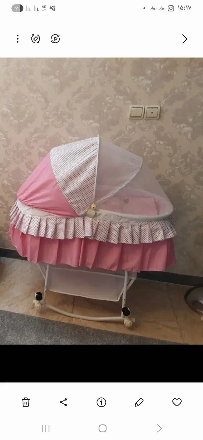 گهواره و تخت دخترانه|تخت و صندلی بچه|کرج, شهرک فهمیده|دیوار