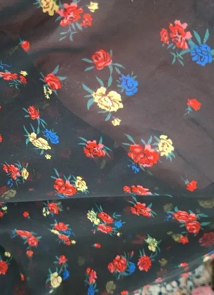 پارچه حریر مشکی گل دار|لباس|قم, حنیف نژاد|دیوار