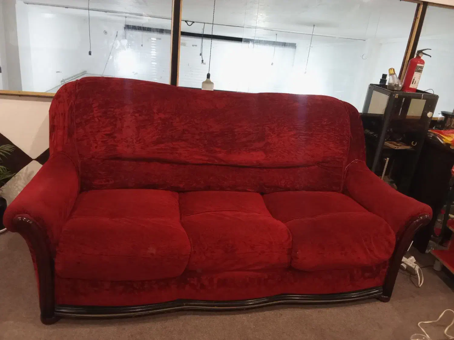 مبل هفت نفره چوب و پارچه درجه 1|مبلمان خانگی و میز عسلی|آمل, |دیوار