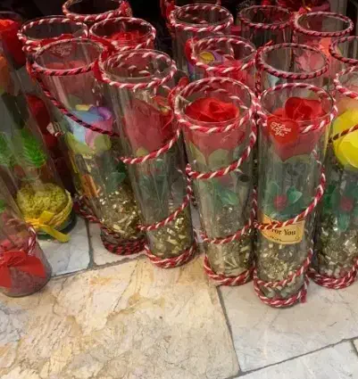 گل شیشه ای مصنوعی استوانه ای گل رز روز مادر|گل مصنوعی|تهران, افسریه جنوبی|دیوار