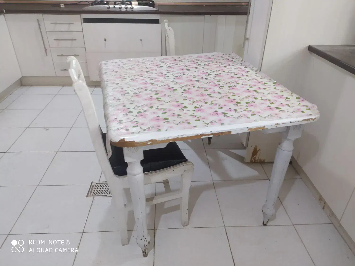 میز چوبی ۴ نفره|میز و صندلی غذاخوری|شوشتر, |دیوار