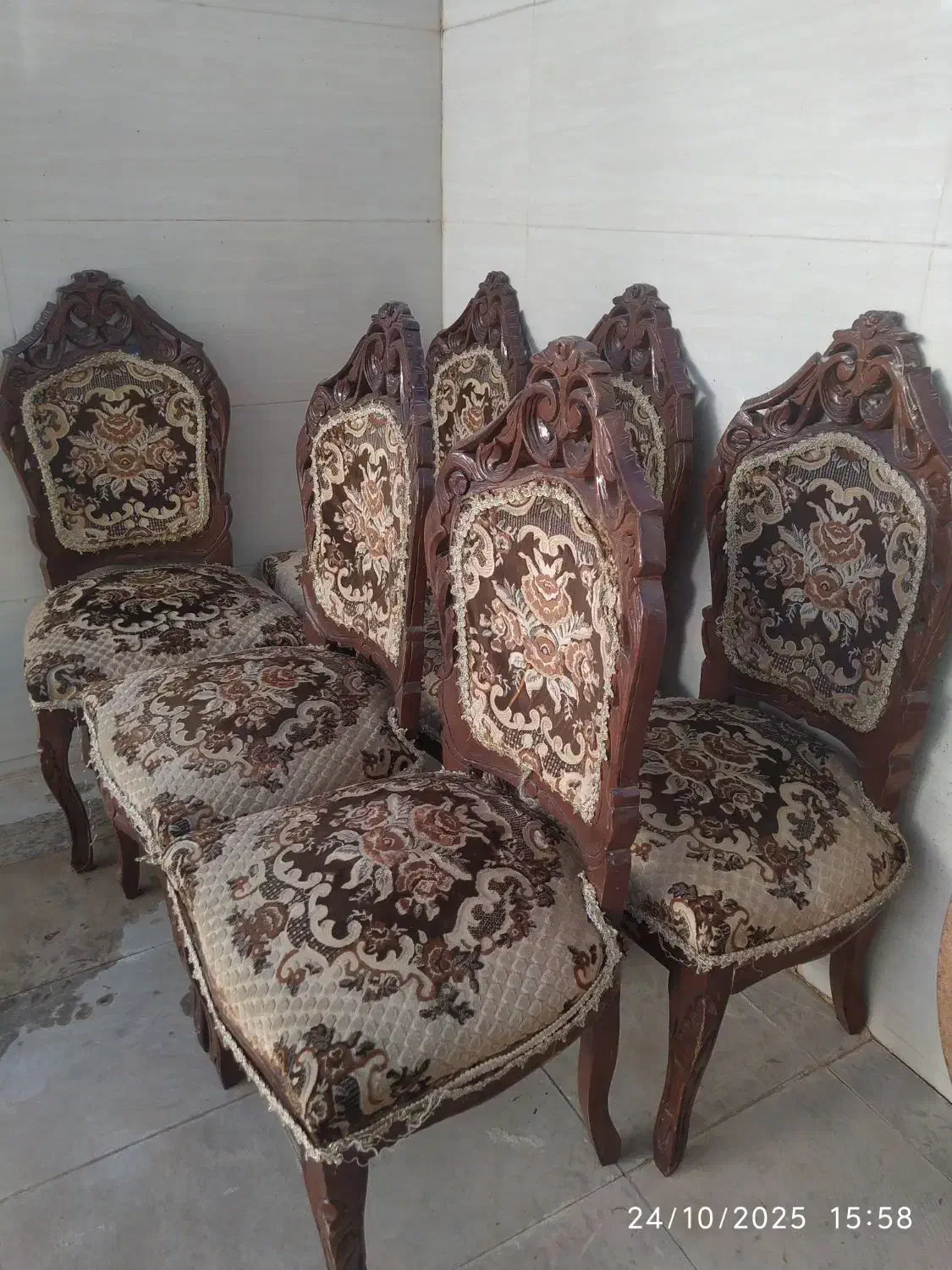 شش عدد صندلی با دو عدد تخت فلزی|تخت و سرویس خواب|نورآباد, |دیوار