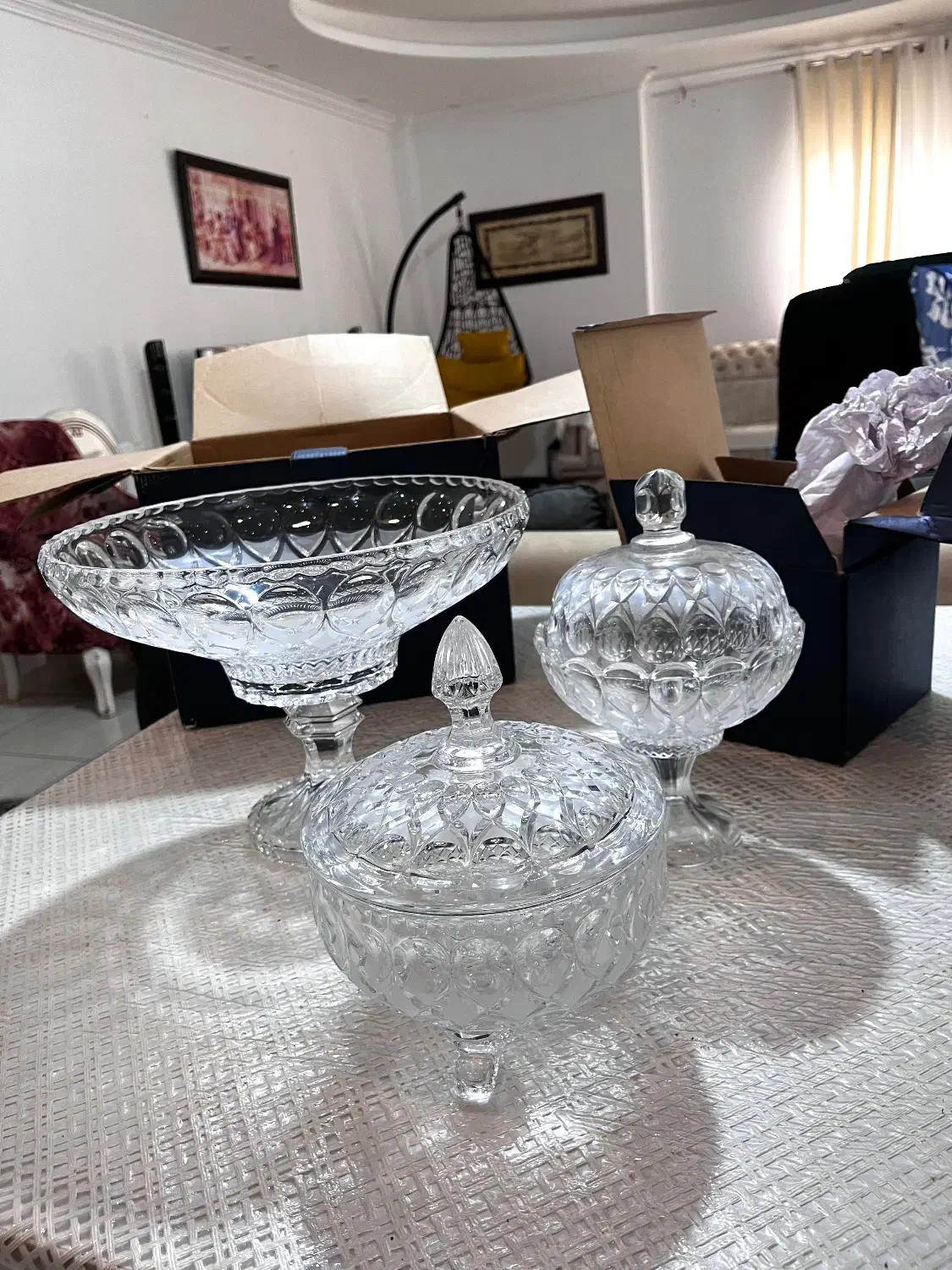 سرویس پذیرایی کریستال ۳تیکه|ظروف سرو و پذیرایی|گرگان, |دیوار