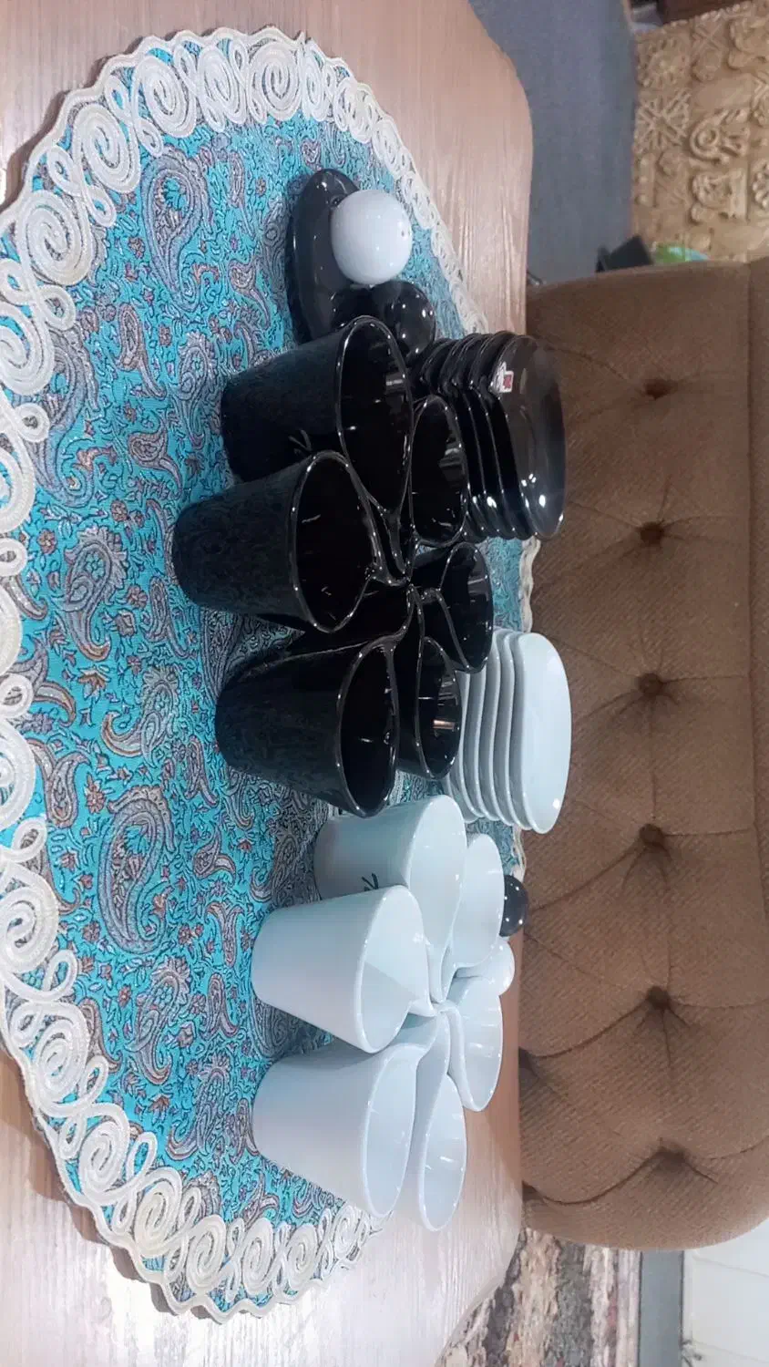 فنجان و زیر فنجانی با نمک پاش ست هم|ظروف سرو و پذیرایی|برازجان, |دیوار