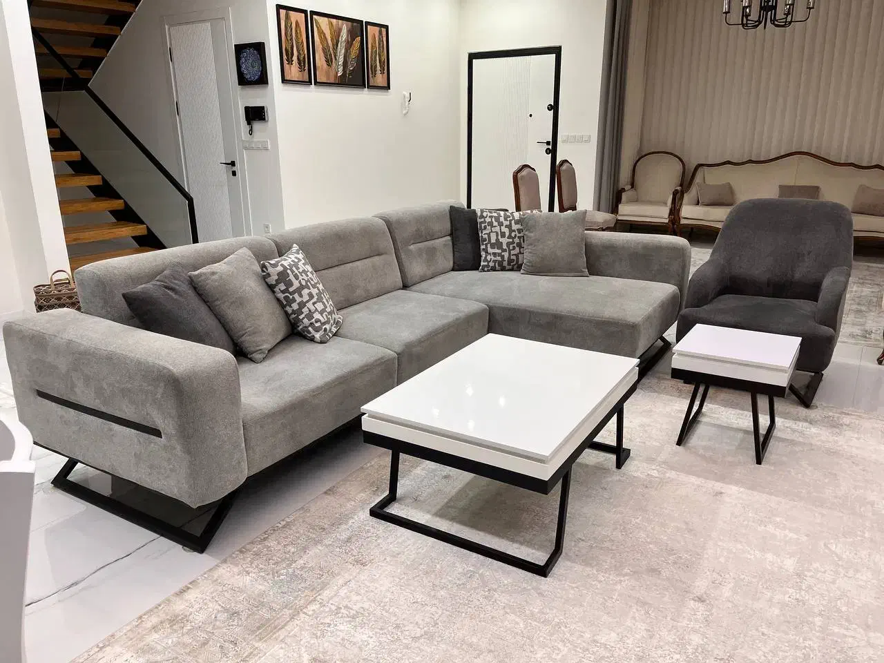 راحتی طرح L|مبلمان خانگی و میز عسلی|ابهر, |دیوار