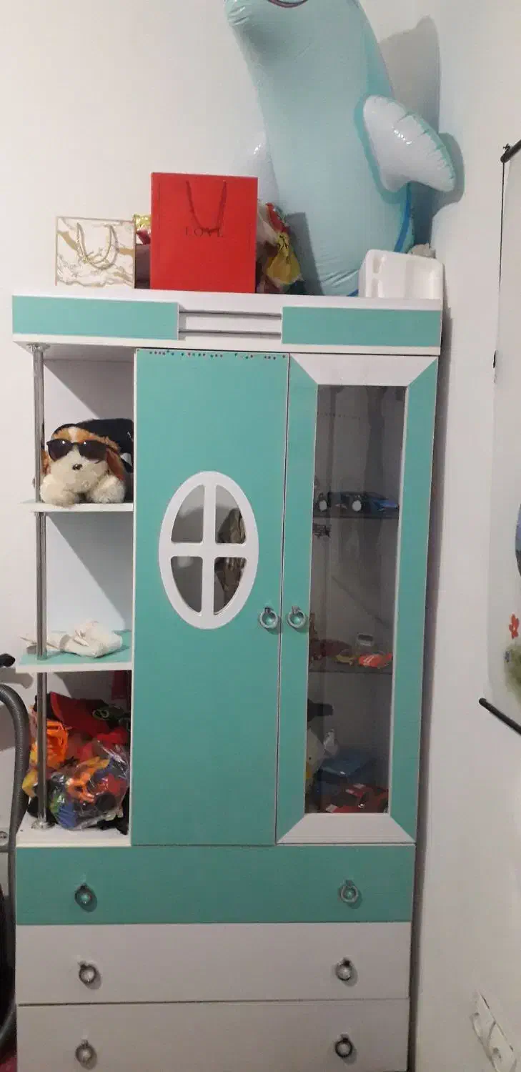 کمد بچه فیروزه ایی|جاکفشی، کمد، دراور|کنگاور, |دیوار