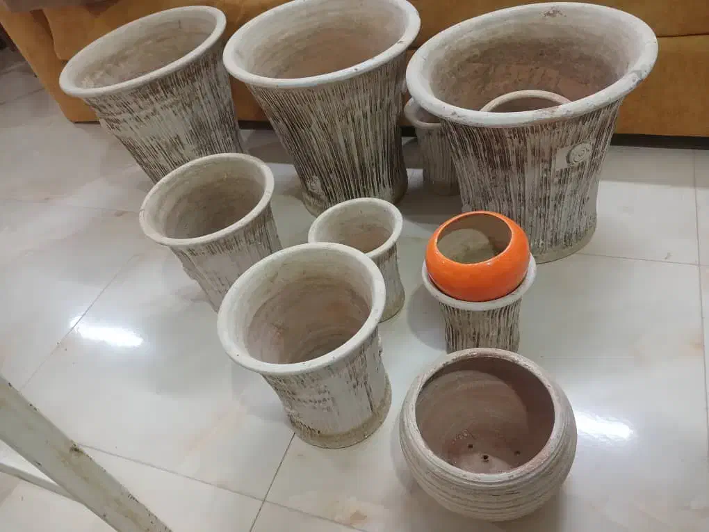 گلدان بزرگ ومتوسط و کوچک کارکرده|گل و گیاه طبیعی|آشخانه, |دیوار