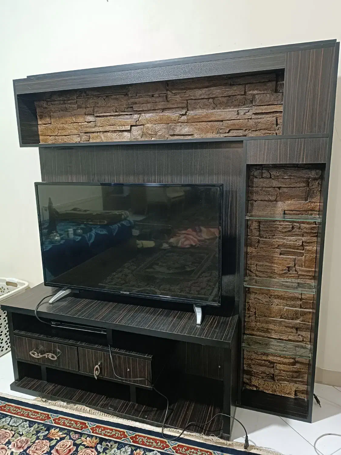 میز تلویزیون با نمای چوب|میز تلویزیون|محمدشهر, شهرک نگین|دیوار