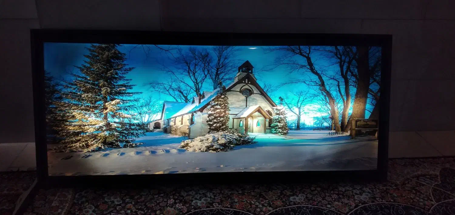 تابلو طرح کلبه (با برق روشن میشه*)|تابلو، نقاشی، عکس|قرچک, شهرک الحدید|دیوار