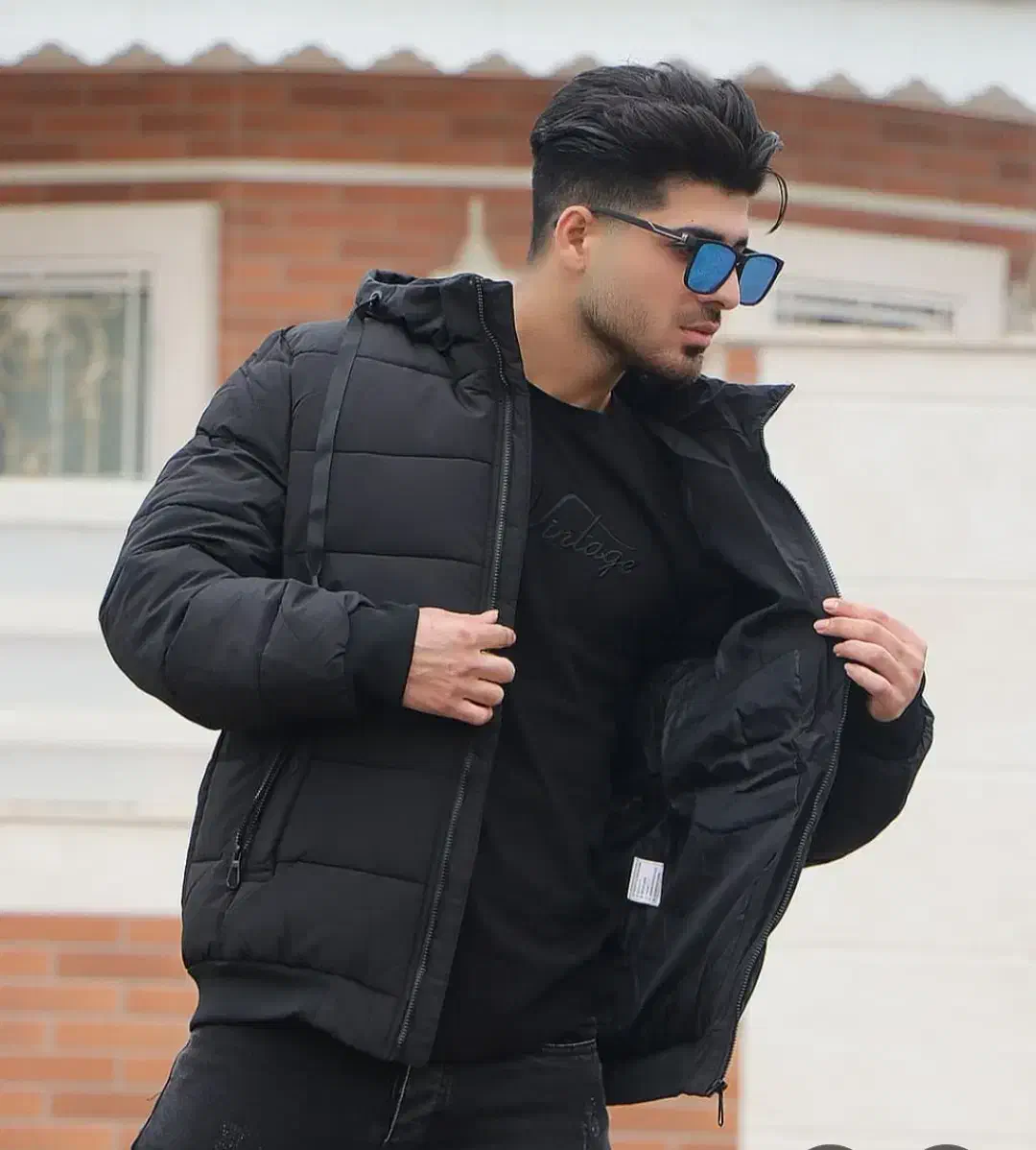 کاپشن مردانه اف یلدا پفکی سیلیکونی چرم نمدی اورخز|لباس|مشهد, طلاب|دیوار