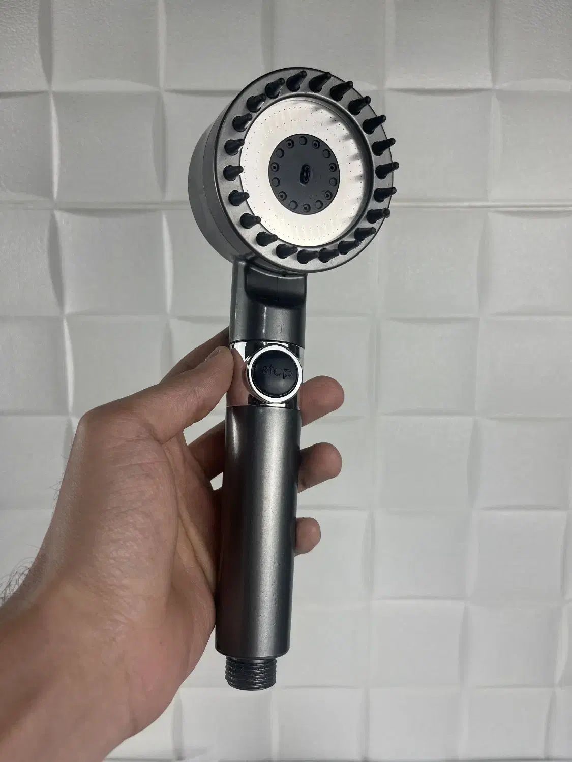 سردوش حمام 4 حالته سیلیکونی افزایش فشار|لوازم حمام|کرج, کوی کارمندان شمالی|دیوار