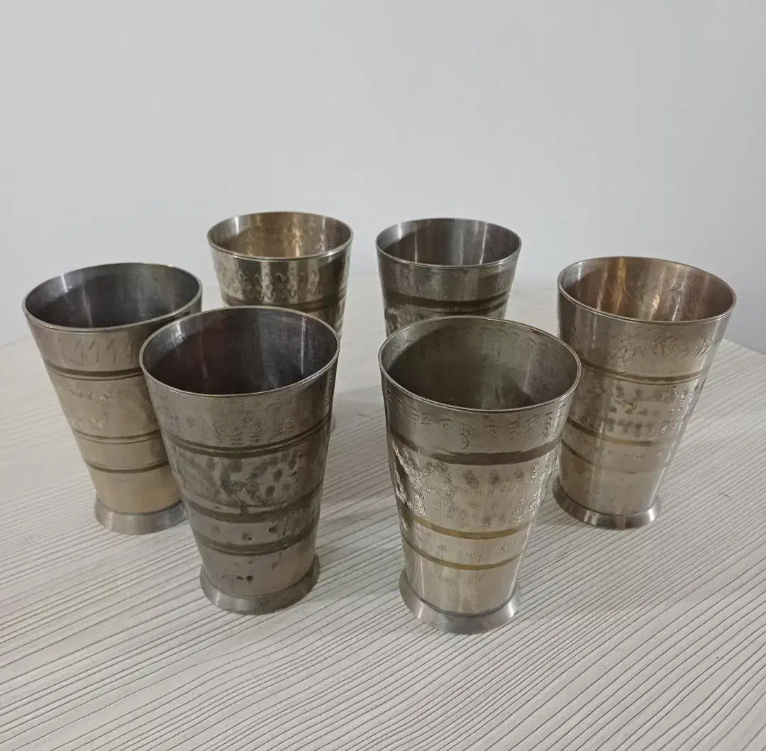 6عدد لیوان قدیمی برنج|کلکسیون اشیاء عتیقه|رفسنجان, |دیوار