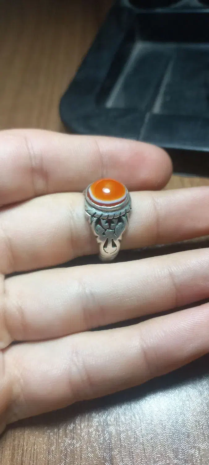 انگشتر عقیق سه پوست کهنه افریقایی رکاب حسن زرگر|کلکسیون اشیاء عتیقه|فردیس, شهرک ناز|دیوار