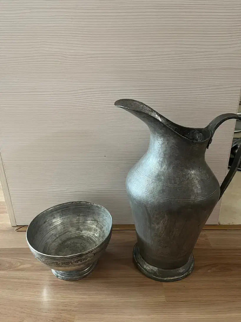 پارچ وکاسه مسی قدیمی|کلکسیون اشیاء عتیقه|پردیس, فاز ۲|دیوار