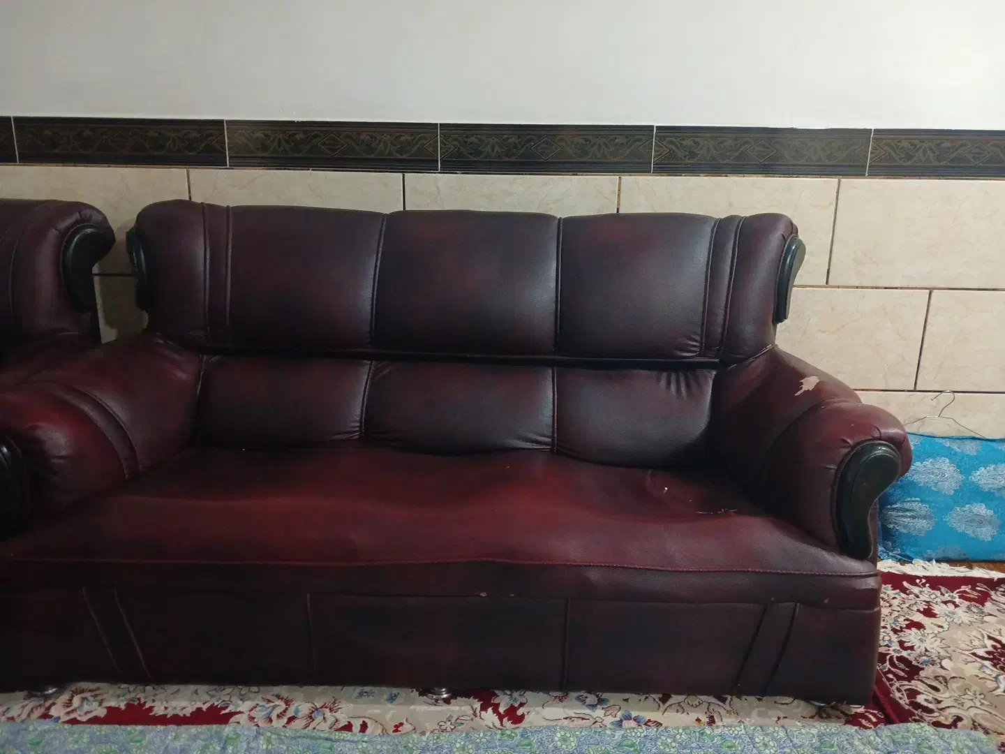 مبل 7نفره چرم|مبلمان خانگی و میز عسلی|رامیان, |دیوار