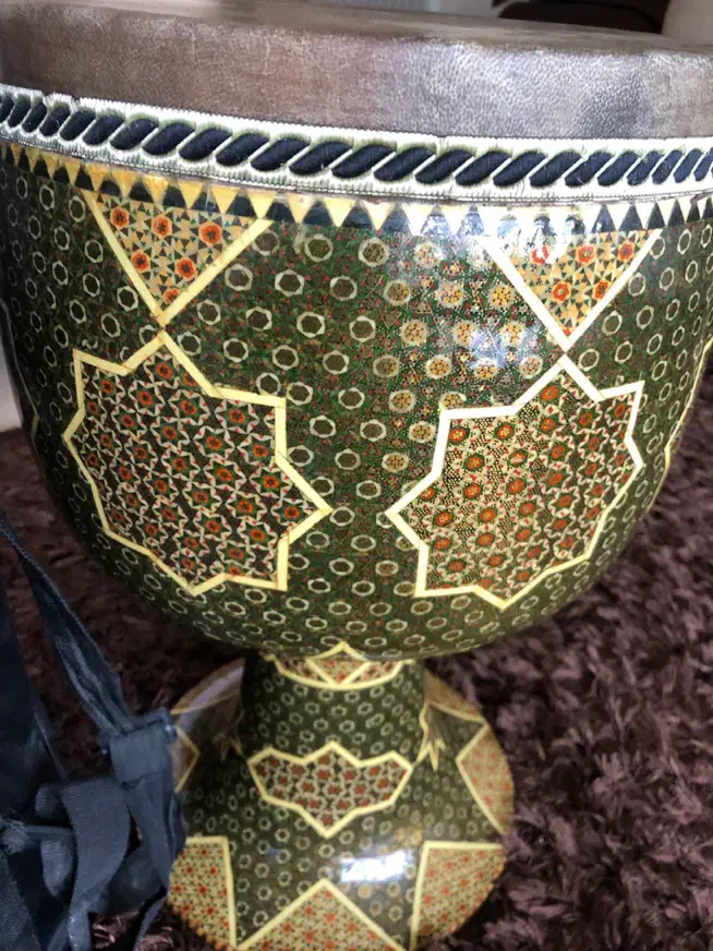 تنبک خاتم کاری شده صنایع دستی|سازهای سنتی|ساری, |دیوار