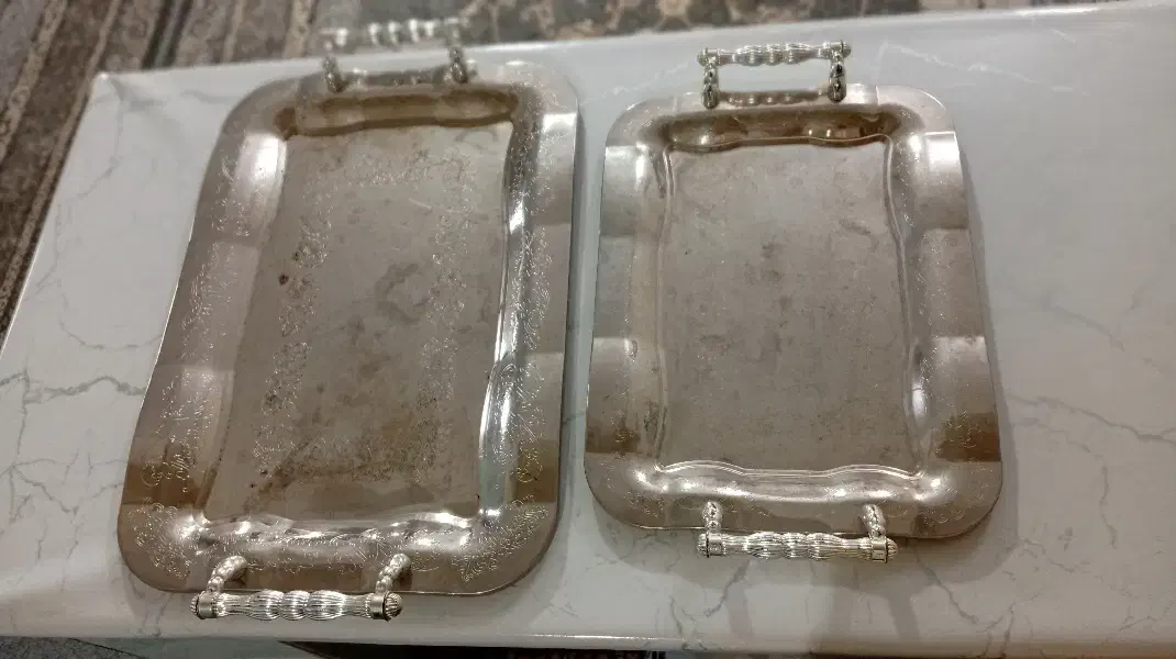 دوعدد سینی کاملاً سالم|ظروف سرو و پذیرایی|پاکدشت, پاکدشت (مامازند)|دیوار